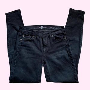 7 For All Mankind Off-Black Skinny Denim Jeans (Size 24, fits a 25)